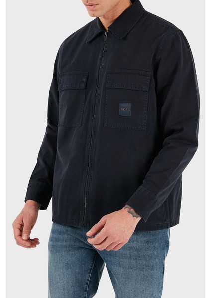 Pamuklu Regular Fit Fermuarlı Kot Gömlek Erkek Gömlek 50530853 404