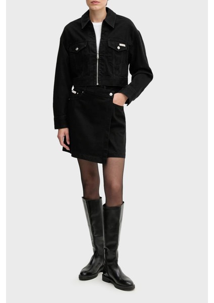 Pamuklu Fitted Fit Fermuarlı Kısa Kot Ceket LV047D779GTWM Bayan Kot Ceket LV047D779G Twm fiyatları