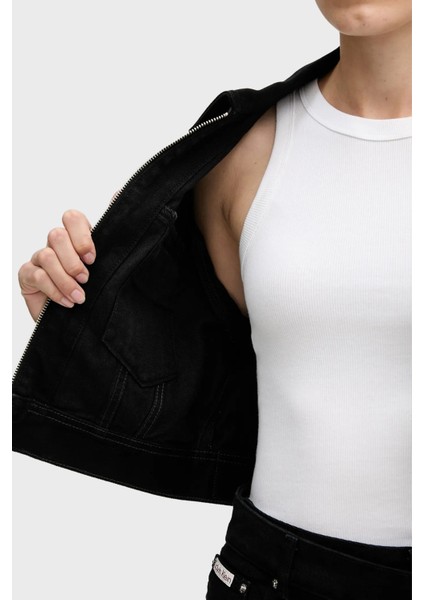 Pamuklu Fitted Fit Fermuarlı Kısa Kot Ceket LV047D779GTWM Bayan Kot Ceket LV047D779G Twm indirimleri