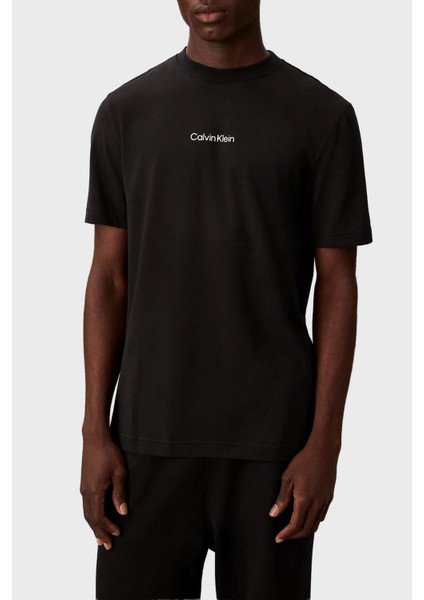 Logolu Pamuk Karışımlı Regular Fit Bisiklet Yaka T Shirt LVGMF5K100UB1 Erkek T Shirt LVGMF5K100 Ub1