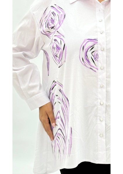 Büyük Beden Pamuklu Düğmeli Uzun Kol Oversize Kadın Gömlek indirimleri