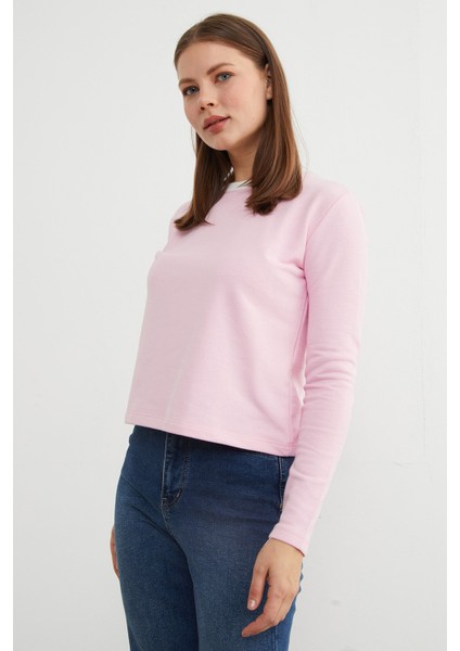 3 Iplik Şardonsuz Yakası Ribanalı Sweatshirt indirimleri