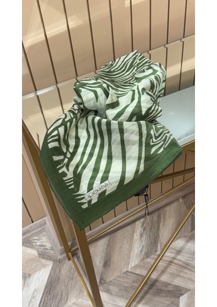 Ipekevi Desenli Tensel Eşarp Haki