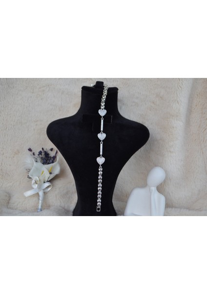 Kalp Formlu Zirkon Taşlı Kalın Çelik Bileklik indirimleri