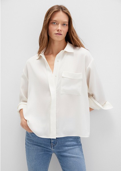 Ekru Tencel Tm Liyosel Gömlek 1211354-80194