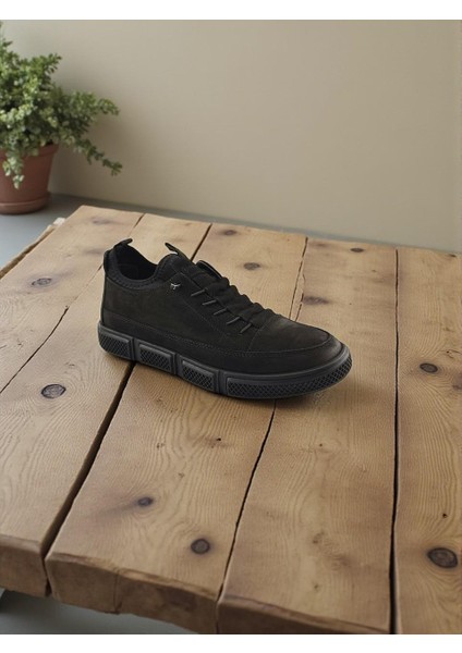 Madrid Siyah Hakiki Deri Tam Ortopedik Casual Günlük Erkek Ayakkabı