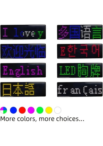 Buğz Matrix Kayan LED Yaka Rozeti Mobil Kontrollü Dijital Etiket 9×3cm fırsatları