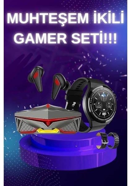 Anc Özellikli Bluetooth Kulaklık ve Amoled Ekran Akıllı Saat Uyku ve Sağlık Ta - EMY3911-5515 fiyatları