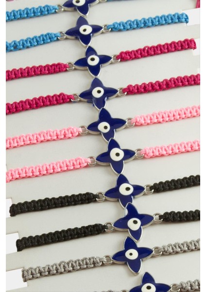 Çiçek Nazar Makrome Örgülü Bileklik