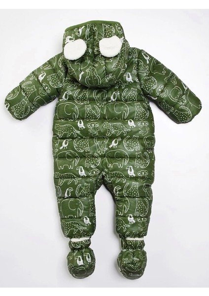 Içi Polar Kürk Peluş Patikli Eldivenli Kapüşonlu Kar Kışlık Erkek Bebek Astronot Tulum Kozmonot Mont fırsatları