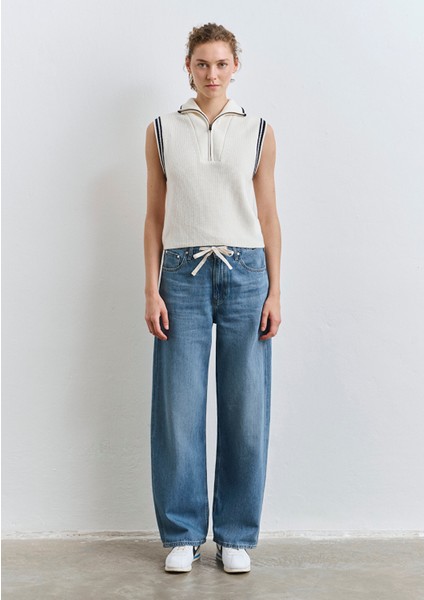 Yarı Fermuarlı Ekru Süveter 1710698-70057 fiyatları