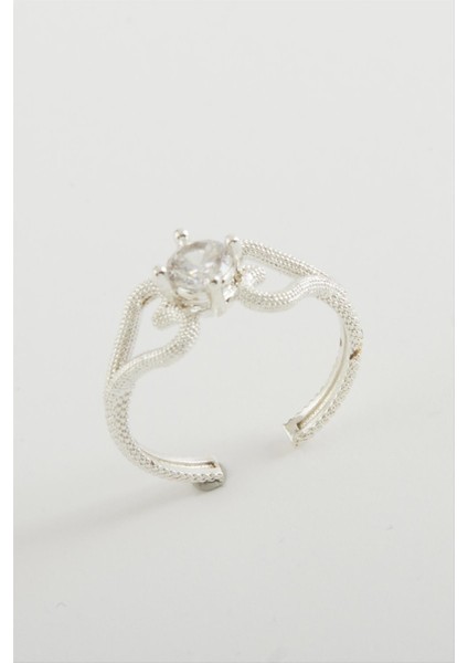 Kalp Tek Taşlı Yüzük