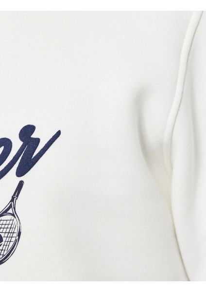 Regular Fit Uzun Kollu Kanguru Cepli Kapşonlu Baskılı Sweatshirt