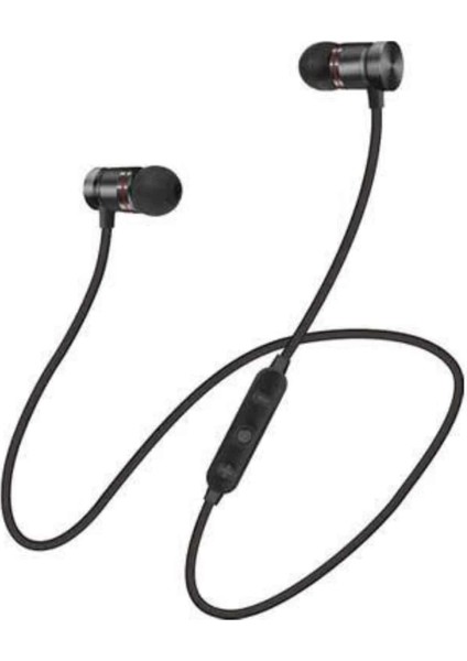Sports Mıknatıslı Siyah Bluetooth Kulaklık Kablolu Uzun Pil Ömrü fırsatları