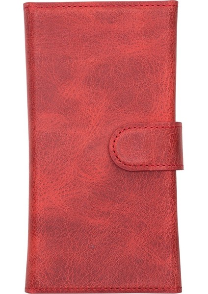 Apple iPhone 13 Uyumlu Deri Cüzdanlı Kılıf Santa G4 Kırmızı modelleri