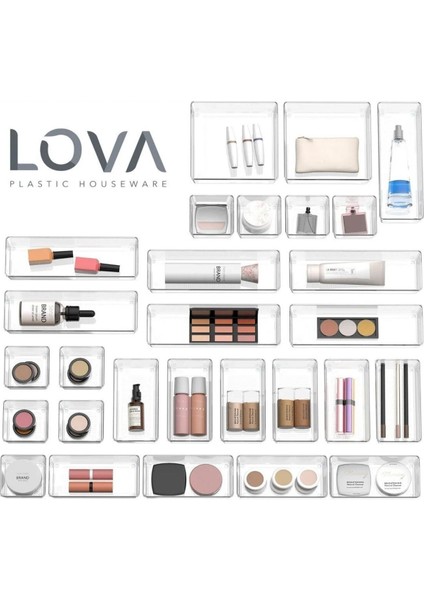 12 Parça Çok Amaçlı Çekmeceiçi Düzenleyici Organizer (Şeffaf) (2 Set)