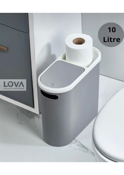 10 Lt Kups Banyo,ofis,mutfak Çöp Kovası (Gri)