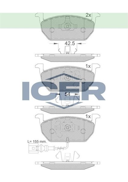 Fren Balata On Fıslı Vw Golf Vıı 2012-/ Polo 2017-/ T-Cross 2017-/ Skoda Octavıa 2012-/ Kamıq 2017-/ Scala 2019-/ Seat Leon 2012-/ Arona 2017-/AUDI A3 Sportback 2012-2020/ A1 2019- 5Q0698151C