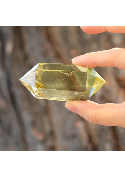 Doğal Çift Uçlu Limon Kuvars Taşı – 100 gr – Enerji Dengeleyici Kristal Kuvars