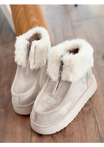 Molira Kadın Içi Tüylü Bot Bej Süet modelleri