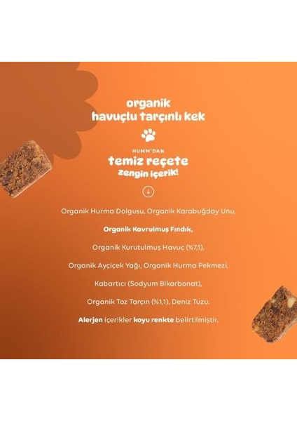 Humm Organik Havuçlu Tarçınlı Vegan Kek 30 gr modelleri