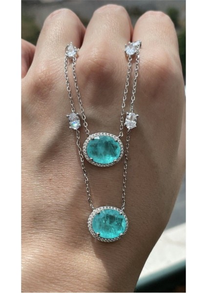 Yeşil Parabaı Doğaltaşlı Kolye fiyatları