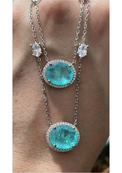 Yeşil Parabaı Doğaltaşlı Kolye modelleri