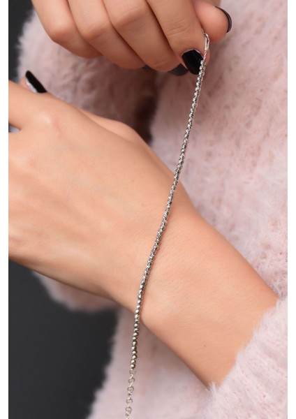 925 Ayar Gümüş Rodyum Kaplama Dorika Toplu Bileklik