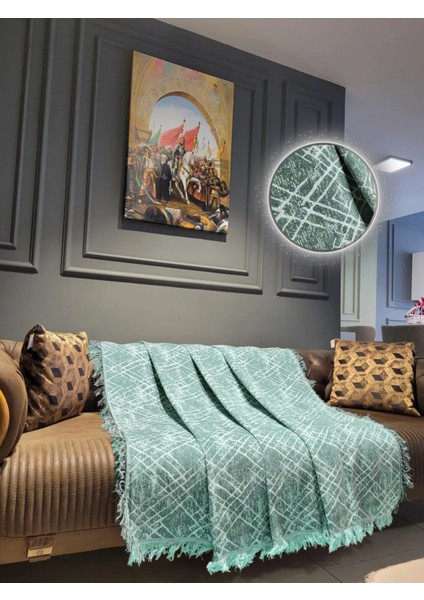 Pamuklu Lüks Kaymaz Koltuk Örtüsü | Koltuk Şalı | Çok Amaçlı Örtü