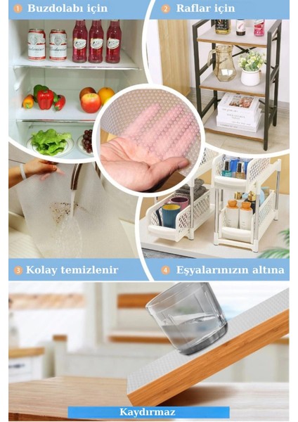 45CMX3METRE Kalın Çekmece ve Dolap Içi Raf Örtüsü Kaydırmaz Eva Raf Organizer modelleri