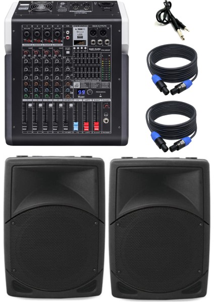 12” Hoparlörlü 4 Kanal Anfi Ses Sistemi Seti | Kafe, Etkinlik ve Açık Alan Müzik Sistemi