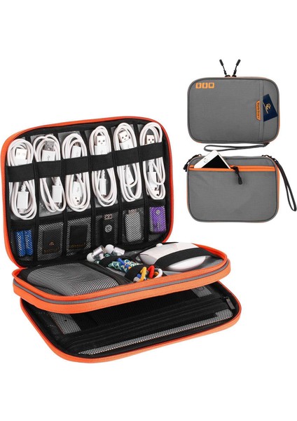 Maplestory MD038 Kablo Düzenleyici Seyahat Çantası Aksesuarlar Taşıma Çantası Taşınabilir Su Geçirmez Askılı Saklama Çantası, Boyut: M - Açık Gri (Yurt Dışından)