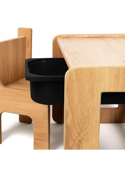 Tek Kişilik Çocuk Oyun, Aktivite ve Etkinlik Masası, Ceviz-Siyah, 18MM 1.sınıf Mdf fiyatları