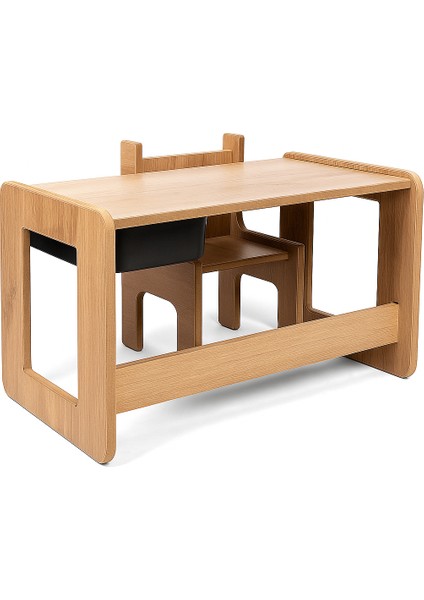 Tek Kişilik Çocuk Oyun, Aktivite ve Etkinlik Masası, Ceviz-Siyah, 18MM 1.sınıf Mdf modelleri