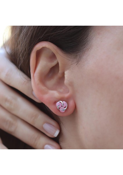 Pembe Kuvars Taşlı Gümüş Nokta Küpe fiyatları