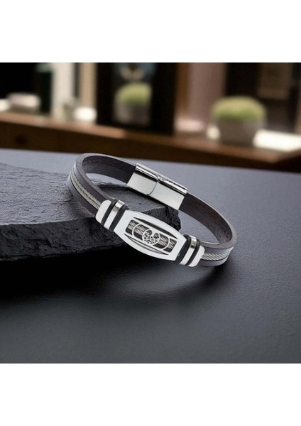Hayat Ağacı Desenli Çelik Halatlı Erkek Bileklik 9594B17D3 fırsatları