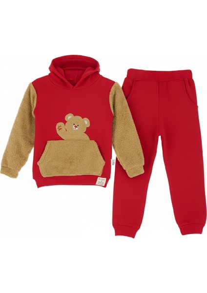 Erkek Çocuk Welsoft Kumaş 2'li Takım (Kapüşonlu Sweat+Polar Alt) 12377