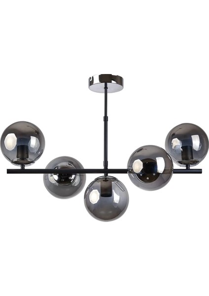 Roma 5'li Avize Siyah Füme