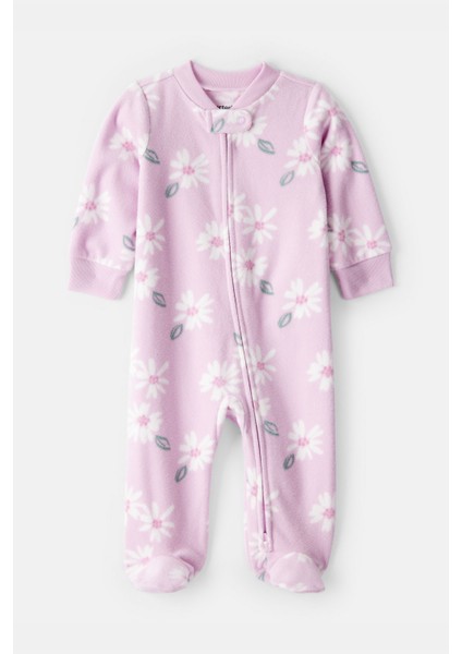 Kız Bebek Mor Polar Tulum