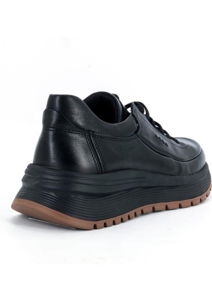 D25KA-3795 Siyah Hakiki Deri Tam Ortopedik Kadın Casual Günlük Ayakkabı modelleri