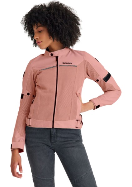 Paris Pembe Yazlık Fileli Kadın Motosiklet Montu fiyatları