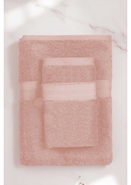 2 Parça Battal Lüks Premium Banyo Spa Havlu Takımı 90X170 cm Somon