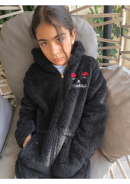 kız Çocuk Peluş Polar Hırka Kapşonlu Fermuarlı Cepli Pembe Beyaz Siyah Mor Gül Kurusu !!!dar Kalıp fiyatları