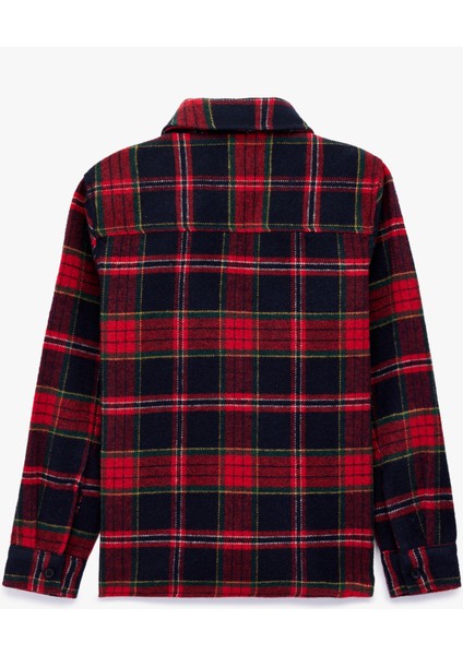 Ekoseli Uzun Kollu Düğmeli Yün Karışımlı Oduncu Gömlek indirimleri