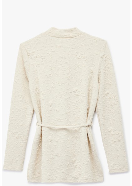 Uzun Kollu Kemer Detaylı Dik Yaka Dokulu Body fiyatları