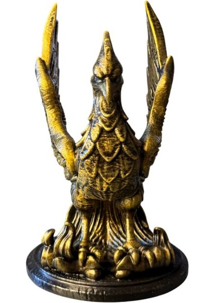 Eskitme Görünümlü Anka Figürlü Şarap Standı – El Boyaması Dekoratif Şarap Tutucu ve Sanatsal Ev Dekoru (Altın) fırsatları