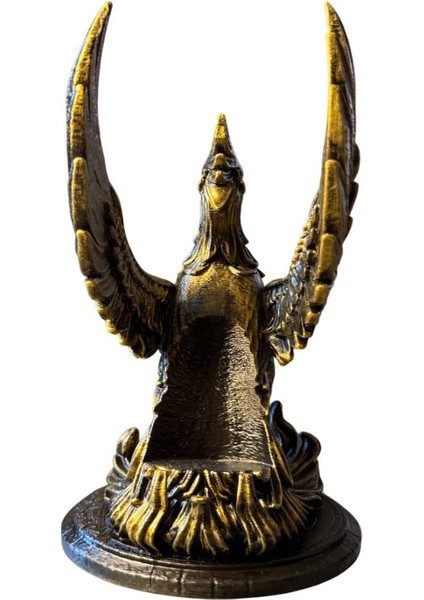 Eskitme Görünümlü Anka Figürlü Şarap Standı – El Boyaması Dekoratif Şarap Tutucu ve Sanatsal Ev Dekoru (Altın) indirimleri