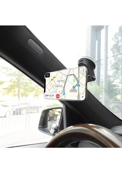 CH110 Mıknatıslı Oynar Başlıklı Vantuzlu Araç Tutucu Beyaz Cam