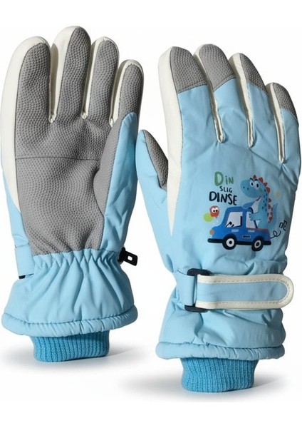 4-8 Yaş Erkek Çocuk Şişme Kar Kayak Eldiveni