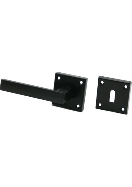 4 Takım Pratik Lama Oda Siyah Rozetli Kapı Kolu (5324)